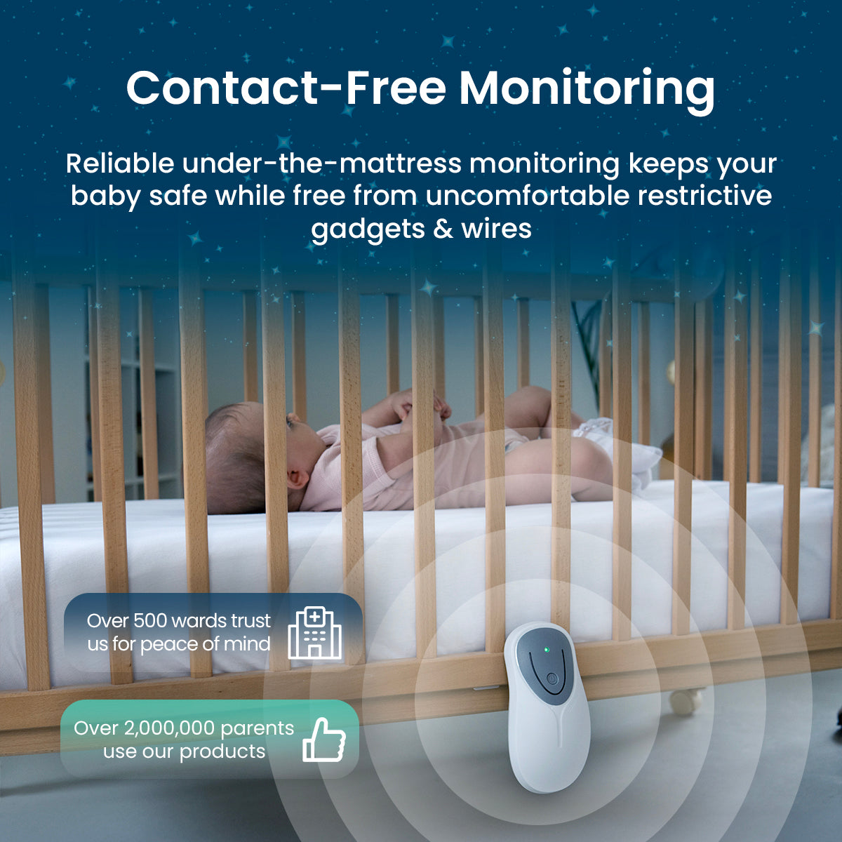 Babysense 8 – Baby Monitor with Real Time No Breathing & Irregularity Alerts for Safe Sleep