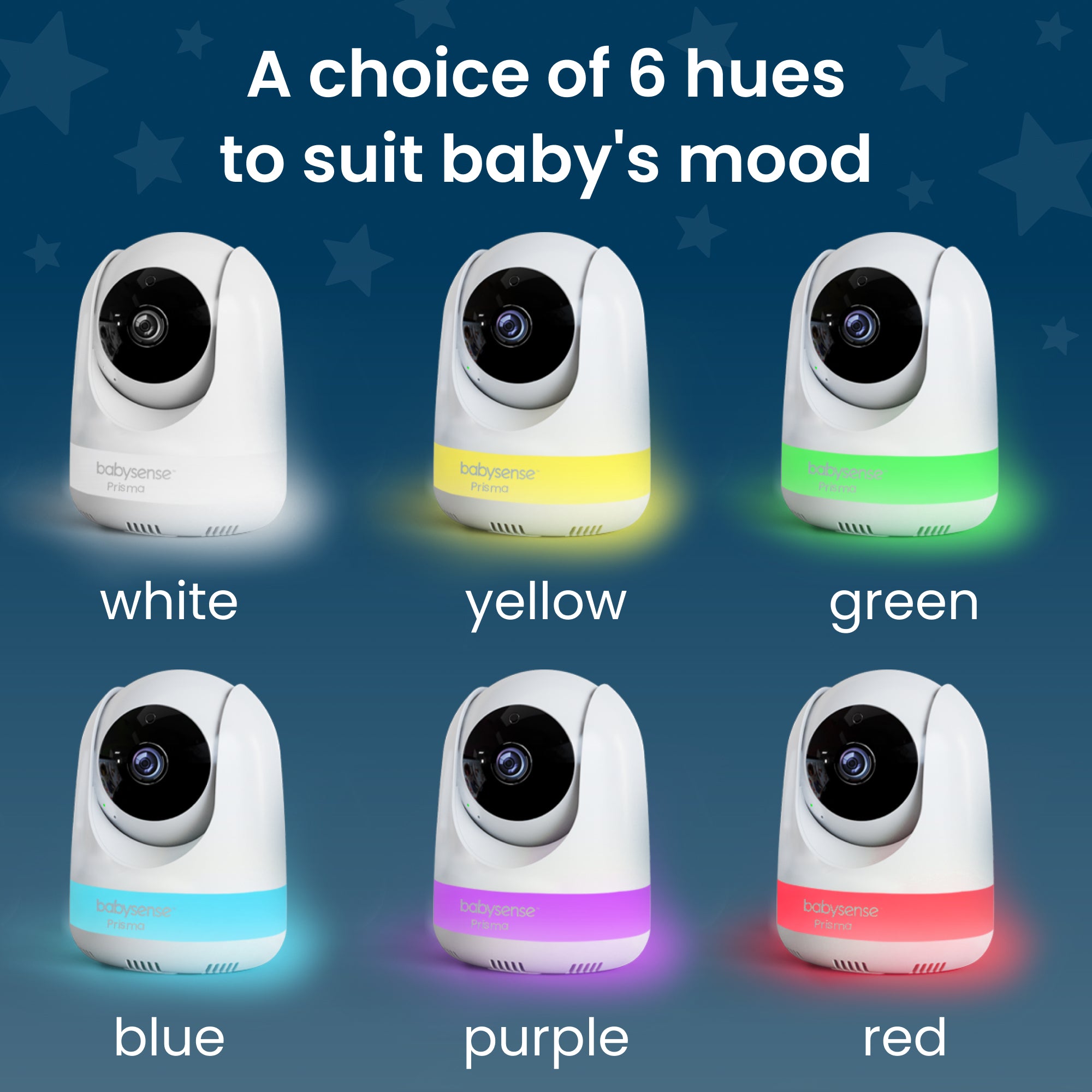 Babysense Prisma: Video Baby Monitor with 1 Camera, Non Wifi, Split Screen, Night Light & Sound Machine