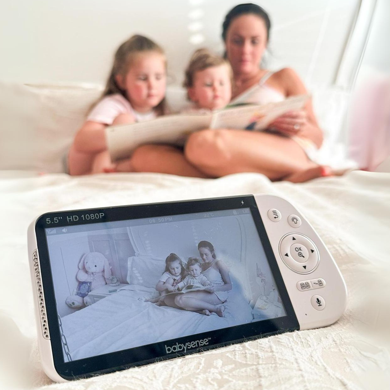 Babysense Max View: Video Baby Monitor, One Camera, Non Wifi, Split Screen, Night Light & Sound Machine