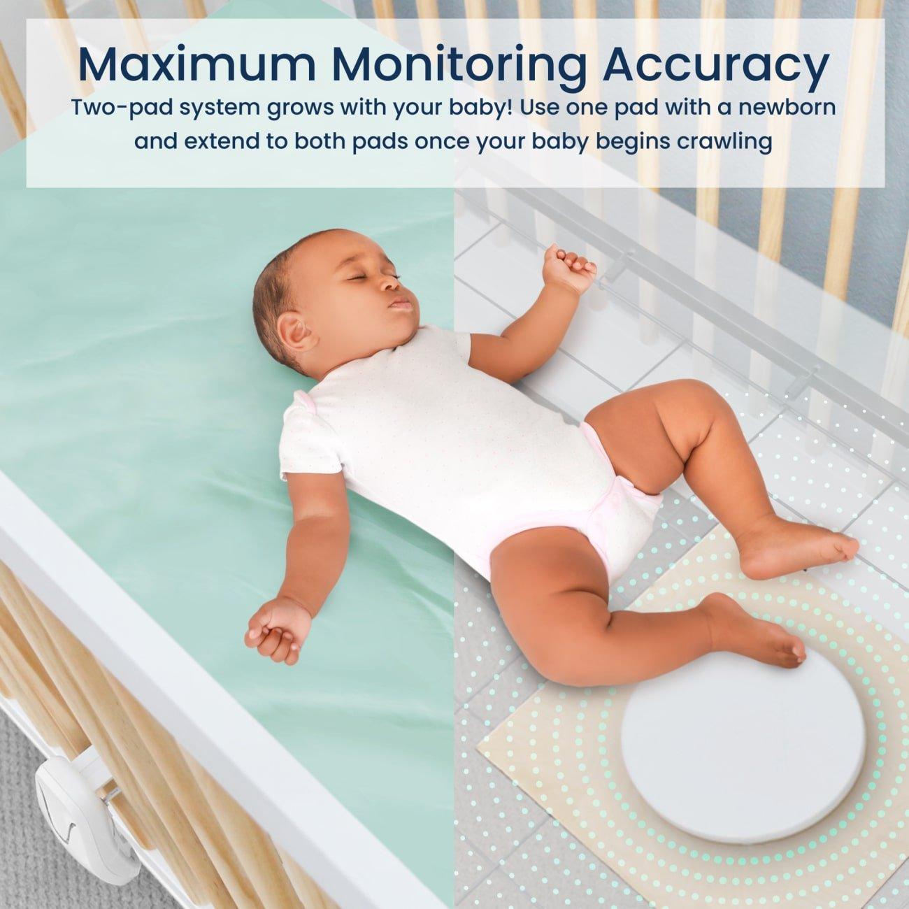 Babysense 2-in-1 Monitoring Set: Video Baby Monitor with 2 Cameras, Split Screen, Night Light & Sound Machine + Baby Monitor with Real Time No Breathing & Irregularity Alerts for Safe Sleep