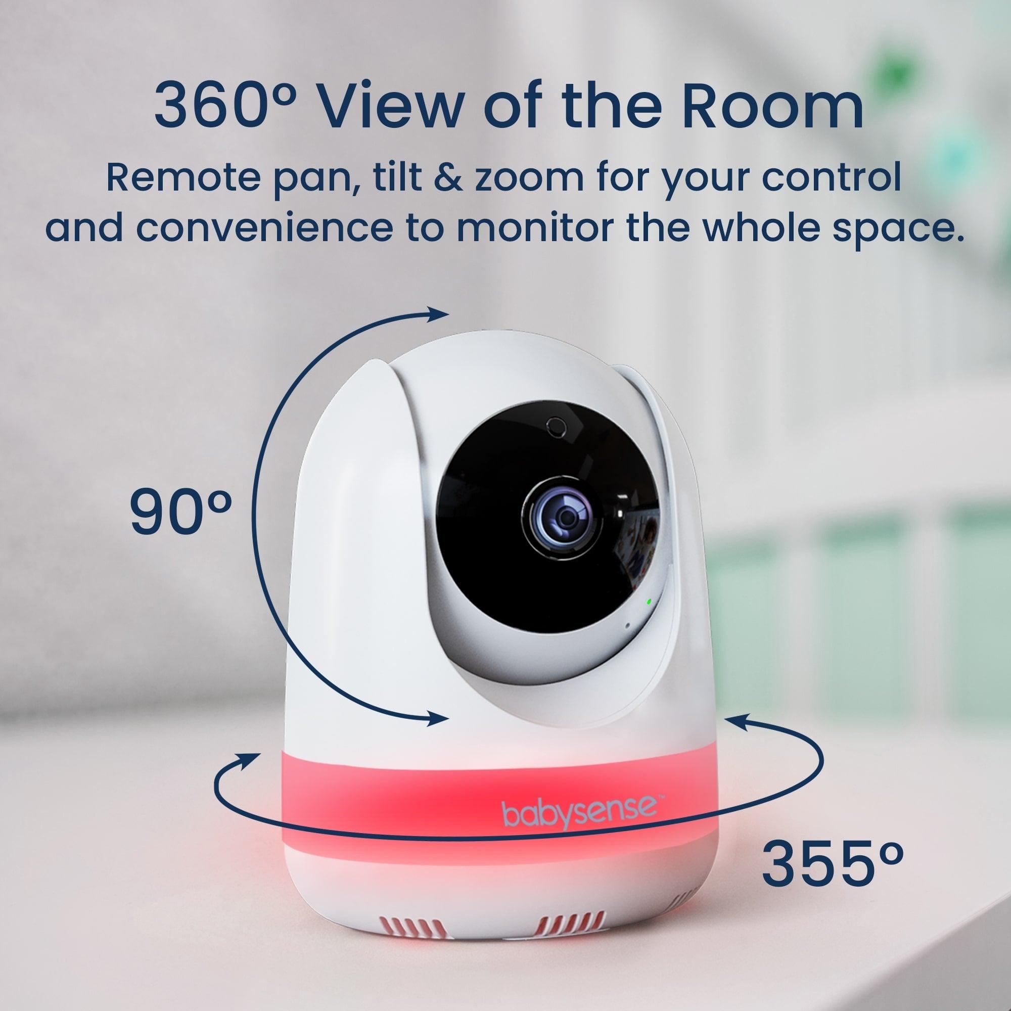 Babysense Max View: Video Baby Monitor with 2 cameras, Non Wifi, Split Screen, Night Light & Sound Machine